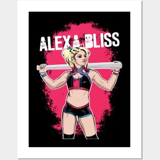 Alexa Bliss with stick Posters and Art